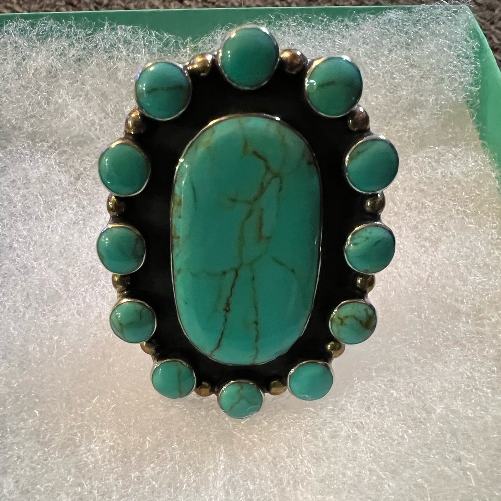 Adjustable turquoise ring